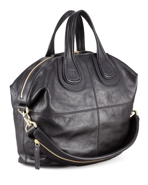 Givenchy Nightingale Medium Leather Satchel Bag, Black